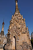 Kakku Pagoda complex. Detail of the stupa inside the cluster of pagodas that make up the complex. Shan State, Burma (Myanmar).